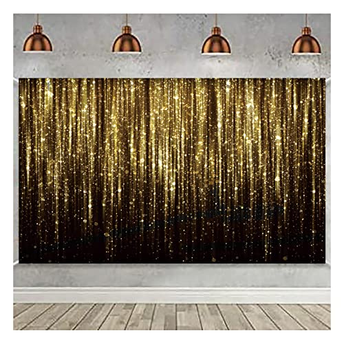Golden Streamer Flash Party Photo Backdrop Black Gold Backdrop for Adult Kids Baby Shower Decor Supplies Photography Background - Image 4