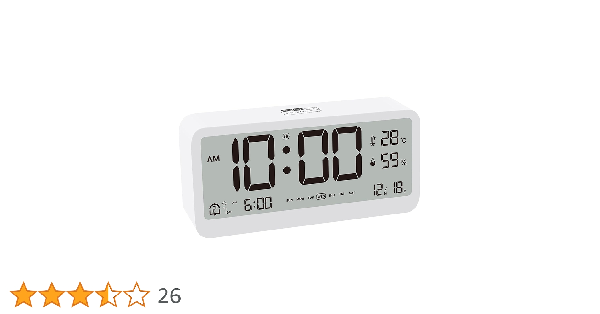 Amazon.co.jp: 在庫処分 目覚まし時計 LCD 多機能 温度計 湿度計