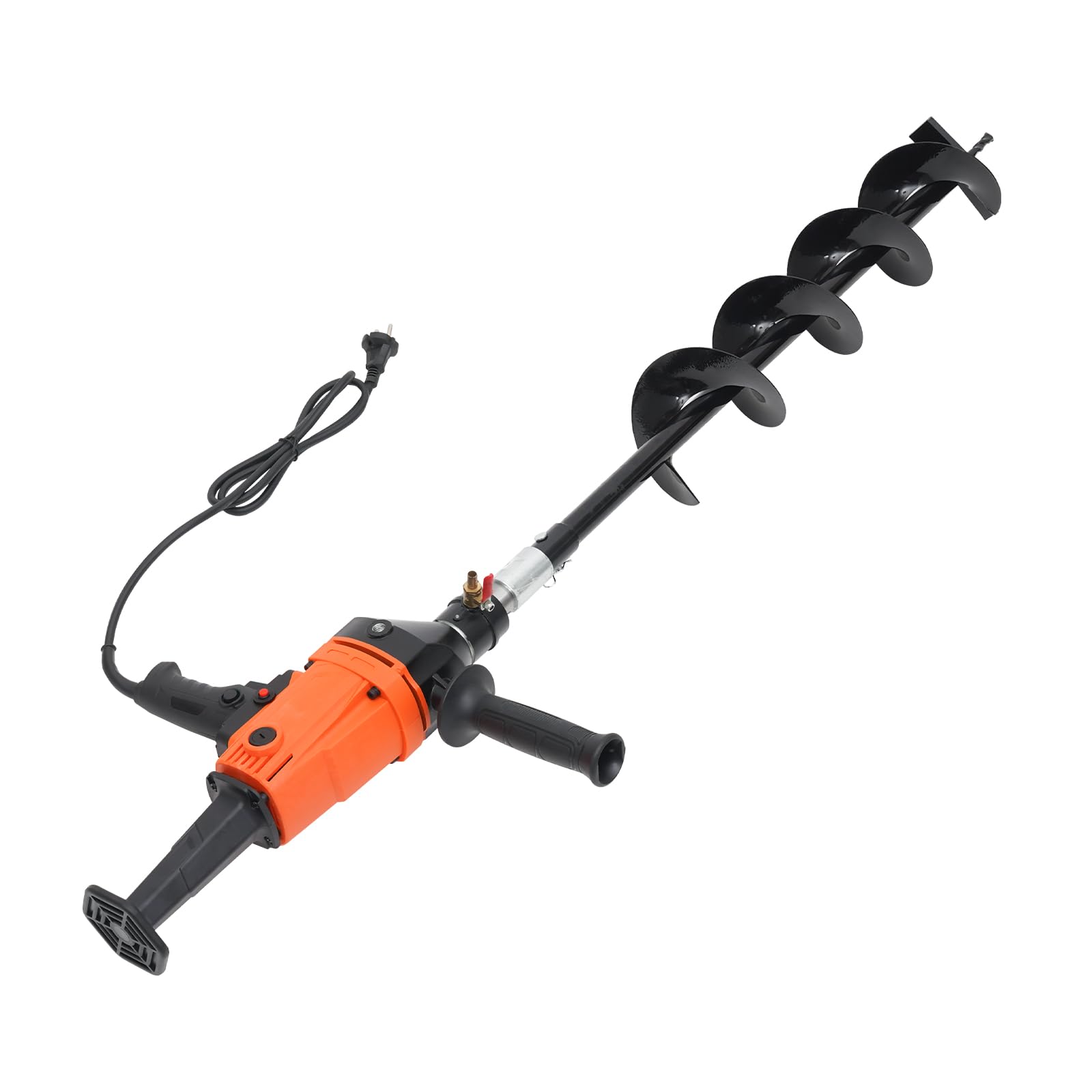 Elektro Erdbohrer 1900W 220V Erdlochbohrer 1000 U/Min Bohrlöcher ∅120mm Bohrtiefe 80 cm mit 2 Griffe und 1 Bohraufsatz