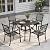 Sophia & William Patio Table and Chairs Set, Outdoor Dining Set for 4, 5 Piece Metal Patio Furniture, 37" Black Square Table(Diamond)