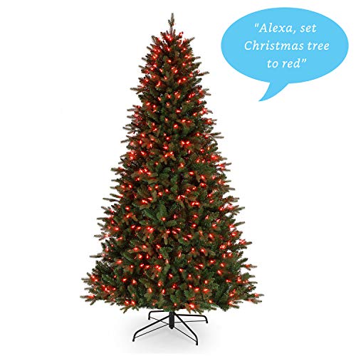 Mr. Christmas Alexa Compatible RGB Vermont Spruce LED Christmas Tree, Seven Foot Artificial Tree, 7\' – A Certified for Humans Device
