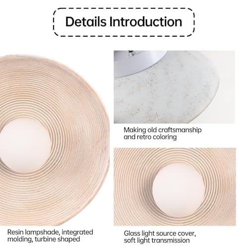 Image of 2 Pack Retro Japanese Wall Sconce, Wabi-Sabi Style Resin Wall Lamps G4 Warm Light Home Decor Wall Lights Bedside Art Wall Light Fixtures for Bedroom, Living Room, Dining Room