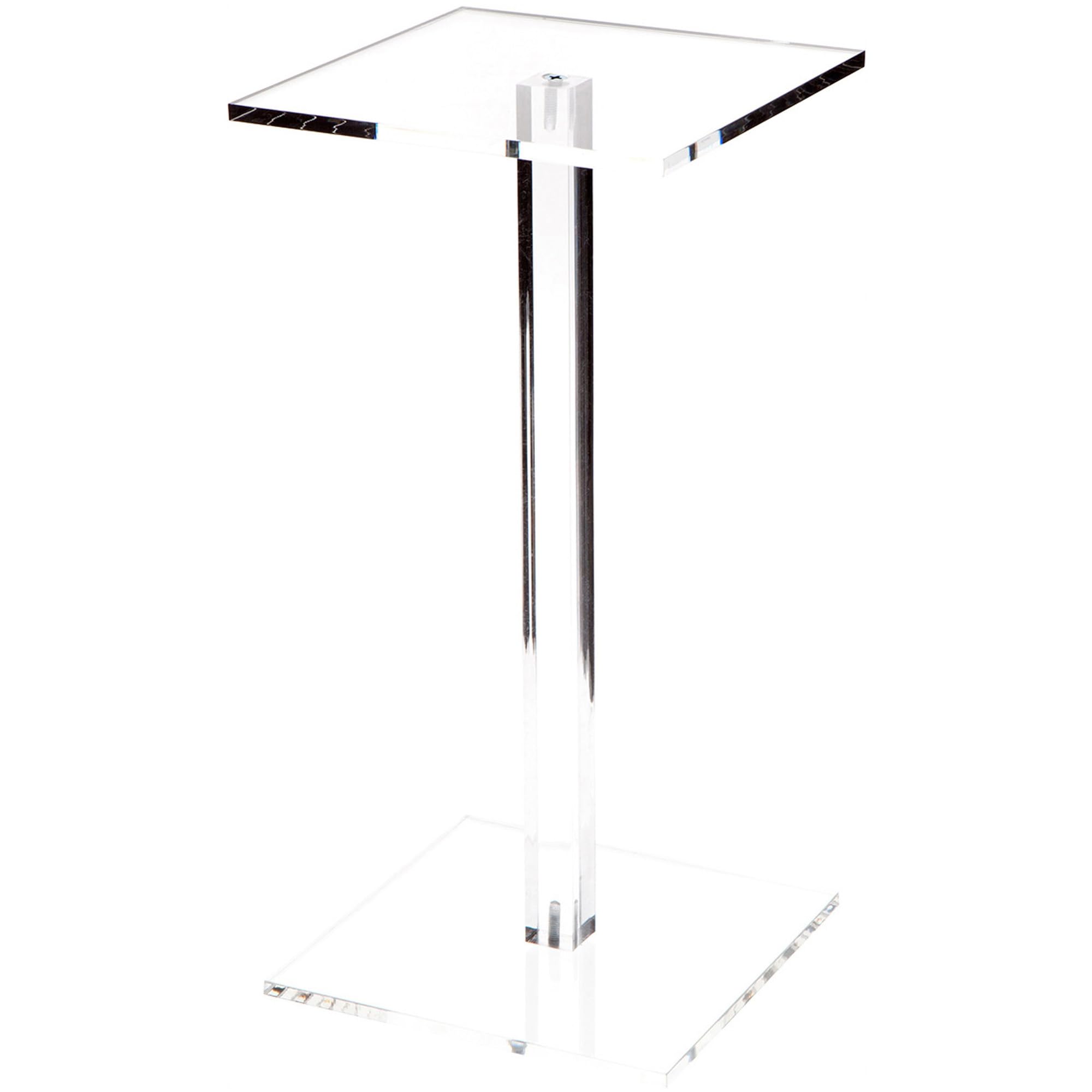 Plymor Clear Acrylic Square Barbell Pedestal Display Riser, 12.5" H x 6" W x 6" D (1/4" thick)