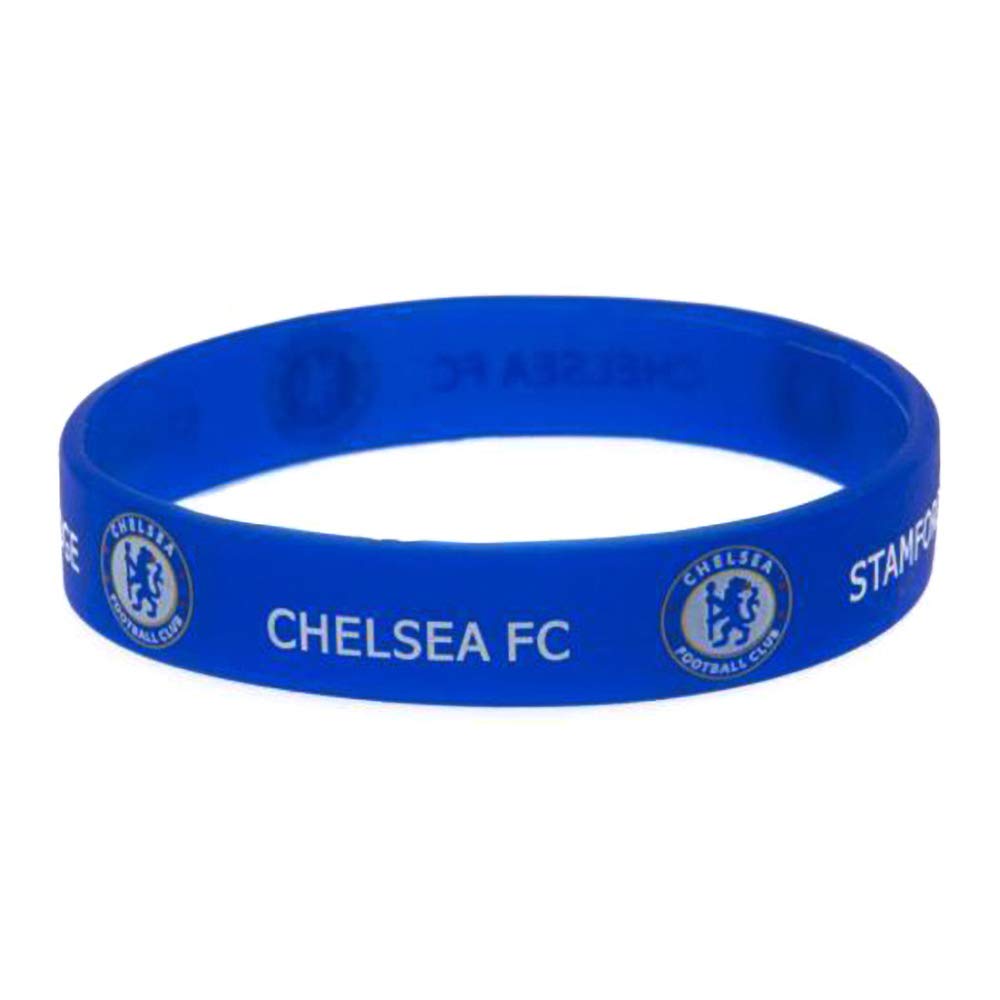 Chelsea FC Official Football Silicone Wristband (One Size) (Blue/White)