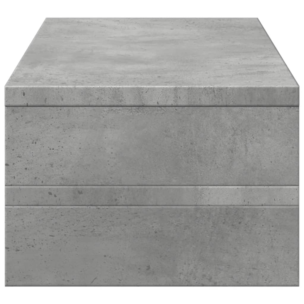 Supporto per monitor in legno grigio cemento, 54 x 22 x 15 cm, organizer da scrivania per computer portatile, postazione di lavoro, home office e gaming, portata 25 kg