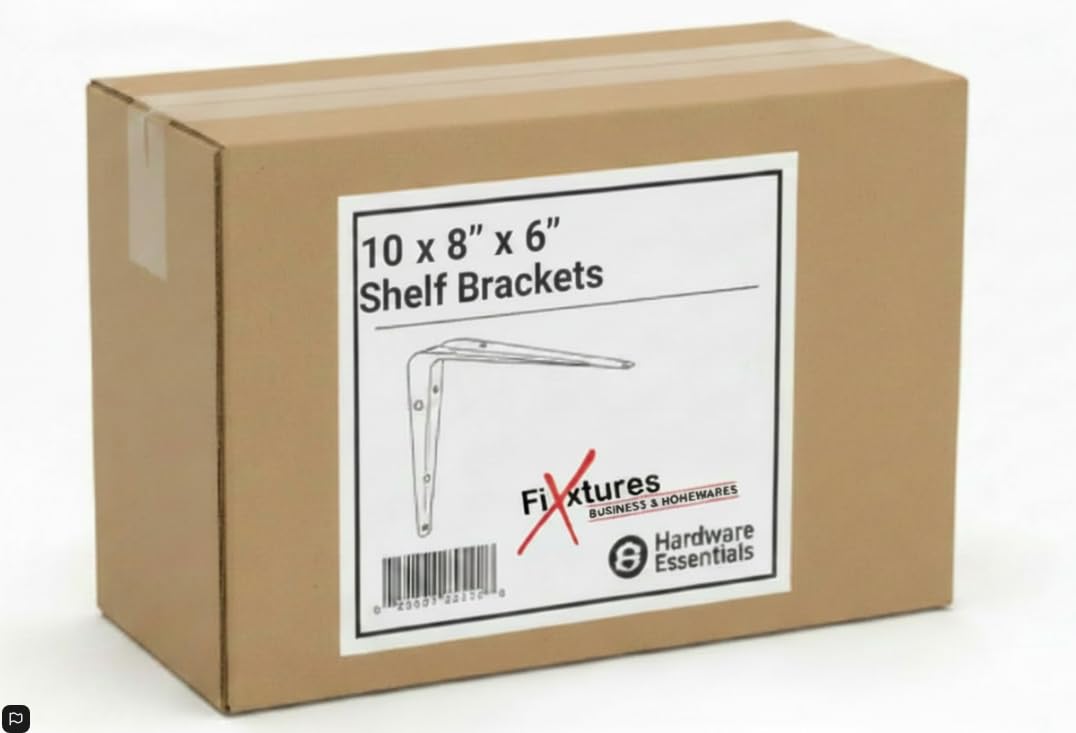 Fixtures London Shelf Brackets | 10 Pack | White | 10 x 8" x 6"