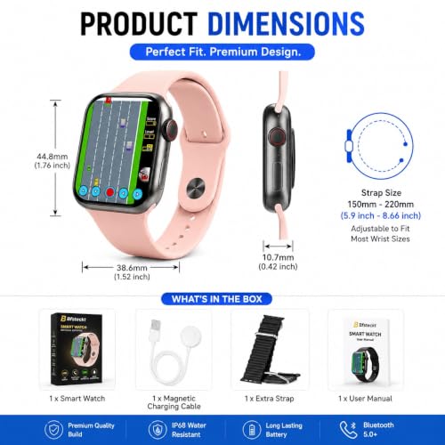 Image of PerfX Dual Strap Bluetooth Calling Smart Watch, Health Tracking, Sports Modes & Fun Race Game, HD Display, Notifications, Long Battery, Android iOS Compatible Smartwatch (White)