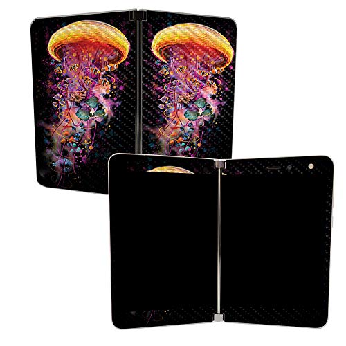 Image of MightySkins Carbon Fiber Skin for Microsoft Surface Duo - Jellyfish Ride | Protective, Durable Textured Carbon Fiber Finish | Easy to Apply | Made in The USA
