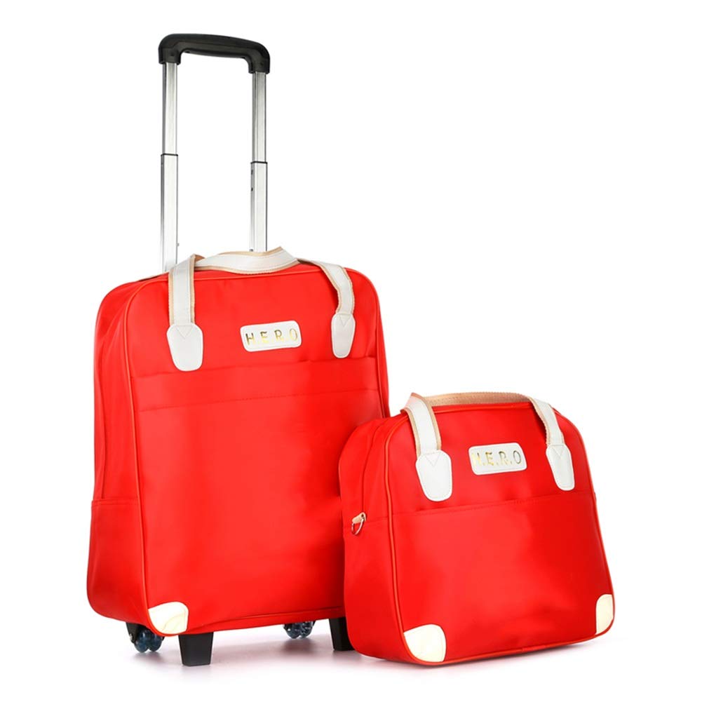 Girl's Ladies Trolley Bag Hand Luggage Holiday Weekend Wheeled (Color : Orange, Size : 39 * 20 * 45cm)