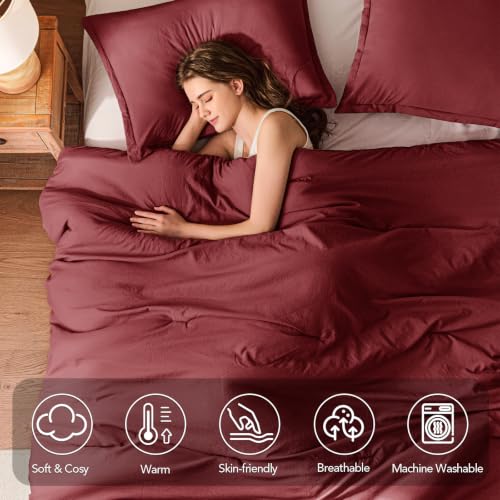 Image of King Comforter Set Prewashed Lightweight Quilted Bedding for All Season