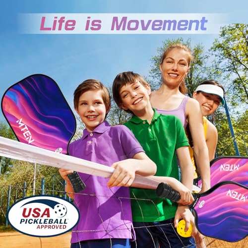 Image of MTEN Pickleball Paddles Set of 2 /4 /1, USAPA Approved Fiberglass Rackets