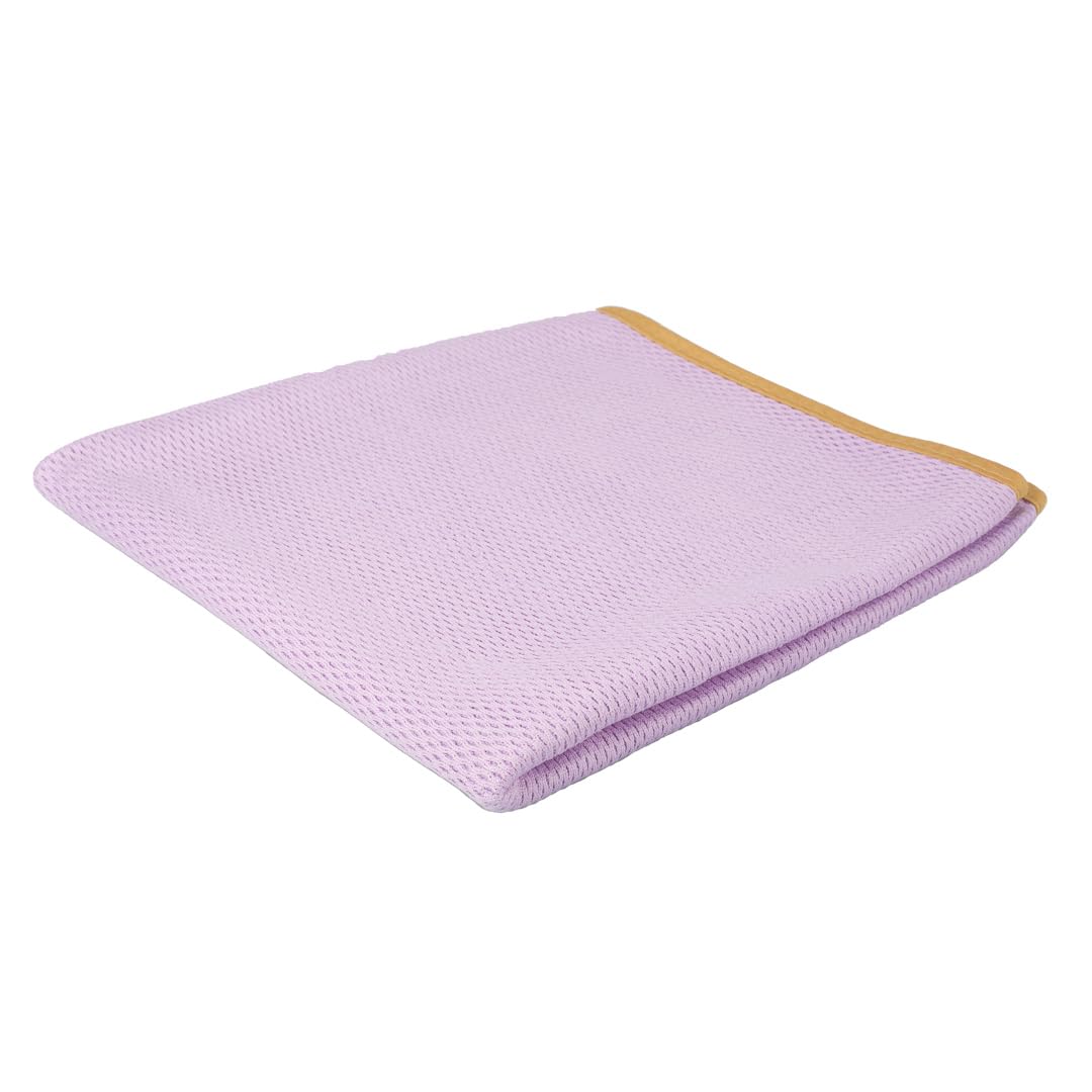 Maxshine 520GSM 3 paños de Microfibra para Limpieza de Detalles de Coche, Color Morado con Borde de Seda Amarilla, 50 x 70 cm