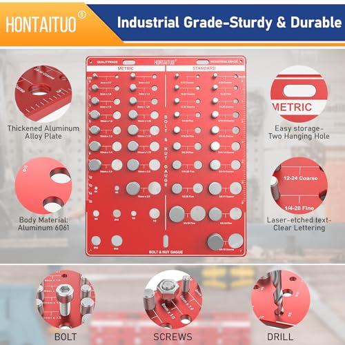 Hontaituo THREAD CHECKER Standard And Metric,Bolt Size And Thread Gauge thumb #3