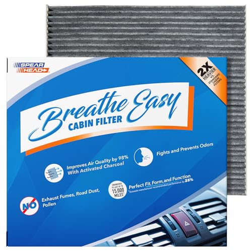 Image of Spearhead Odor Defense Breathe Easy AC & Heater Cabin Filter | Fits 2007-12 Altima, 2009-14 Maxima, 2009-14 Murano, 2011-17 Quest Like OEM | Up to 25% Longer Lasting w /Activated Carbon (BE-173)