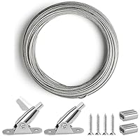 Sinofort Drahtseil 2mm*6m Stahlseil Drahtseil Spanner Gardinenseil Edelstahl Seil Gardinen Seilsystem LED-Beleuchtungsdekoration Bilder Bettwäsche Kleidung Verwendet