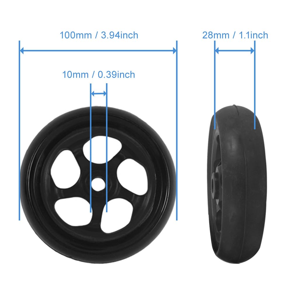 MOTO4U Lot de 4 roues de rechange pour moto - Support de levage avant et arrière - Triple arbre - Support de bras oscillant unilatéral - 4 pneus - Noir