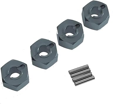 RC Parts For Hyper Go H16 16207 14301 14210 H1BM 1/14 4 Pcs Metal 12Mm Wheel Hex Hub Adapter RC Car Upgrades Repairs Replacements AccessoriesGray