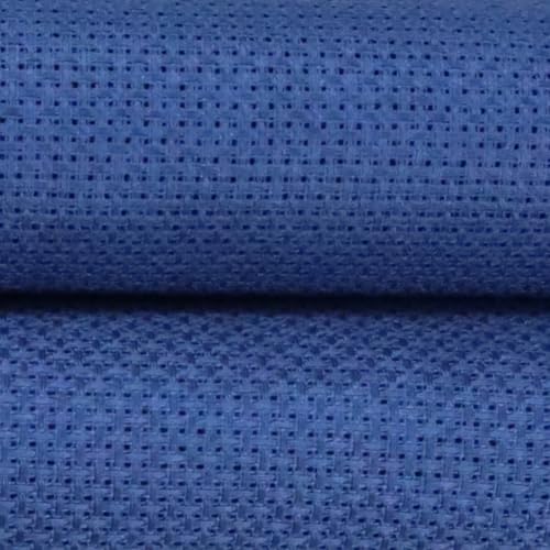 Image of KCS 16 Count Cotton Cross Stitch Aida Cloth Fabric (Jeans Blue, 19 inch x 28 inch)