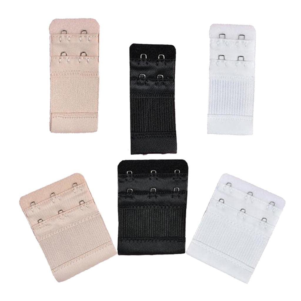 6x Bra Extenders Elastic Adjustable Back Clip on 2 Row 2/3 Hooks Accessories'|Clothing, Shoes & Accessories | Womens Clothing | Intimates & Sleep | Bras & Bra Sets'|Bras & Bra Sets'-image-37