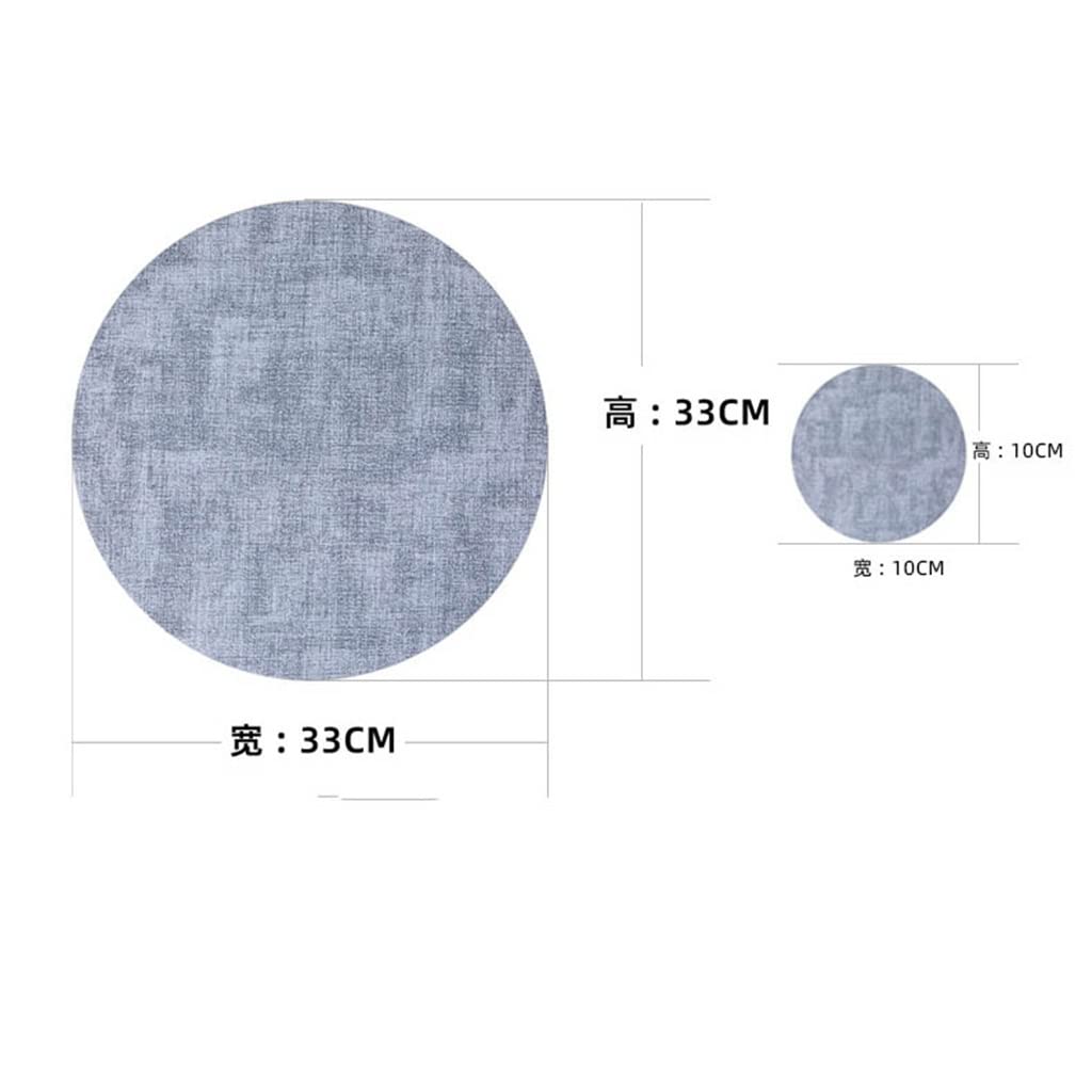 6 pièces napperon en Cuir Rond Isolation Thermique Vaisselle Coussin Maison Table à Manger Tapis (A)