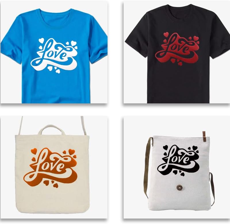 Miniatura 6 de Paquete de vinilo 3D de transferencia de calor 3D, paquete de vinilo de soplo de colores surtidos, 7 hojas de 12 x 10 pulgadas para camisas