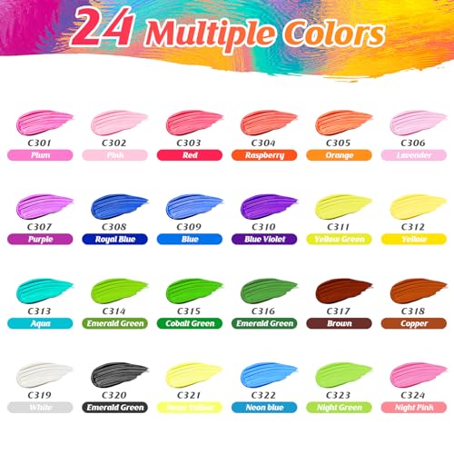 28% Off Caliart Iridescent Acrylic Paint Kit with 24 Colors - Image 2