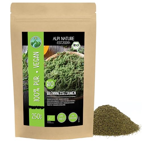 Alpi Nature Brennesselsamen BIO 250g, Brennessel Samen getrocknet zum Essen und Brennnessel Tee