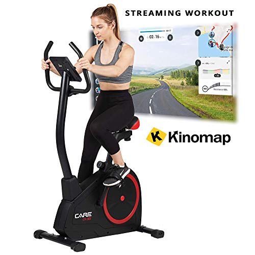 CARE FITNESS - Vélo dAppartement CV-385-24 Programmes d'Entraînement - Masse d'Inertie 10kg - Résistance Magnétique à 16 Niveaux - Connectivité Application Kinomap