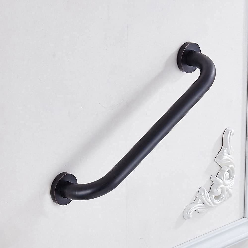 Leyden (TM atención en el hogar mate negro oculta para baño agarre ducha Grab Bar, latón macizo, acabado en bronce aceitado