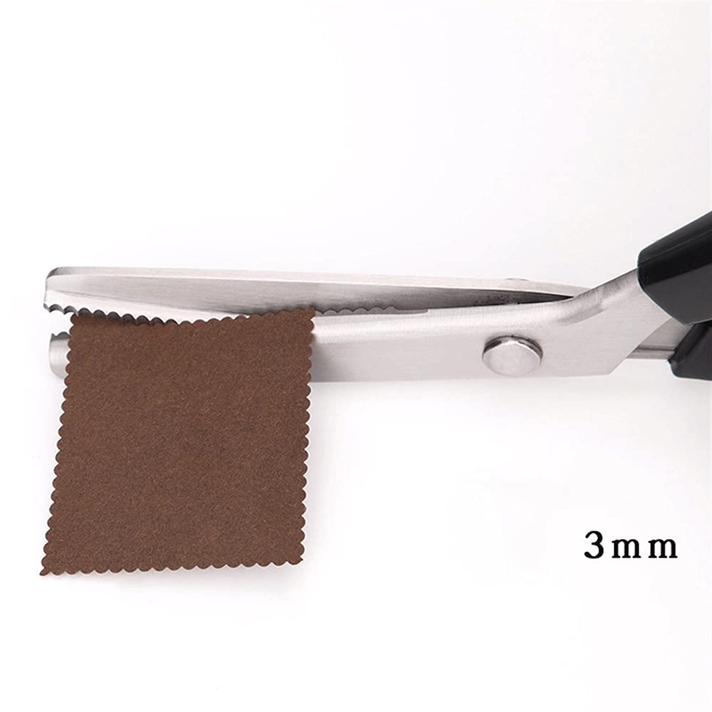 Tijeras para Manualidades, Tijeras artesanales de 23,5 cm, Tijeras Profesionales Costura y confección Acero Inoxidable, Herramienta Borde Decorativo Tela en Zig Zag