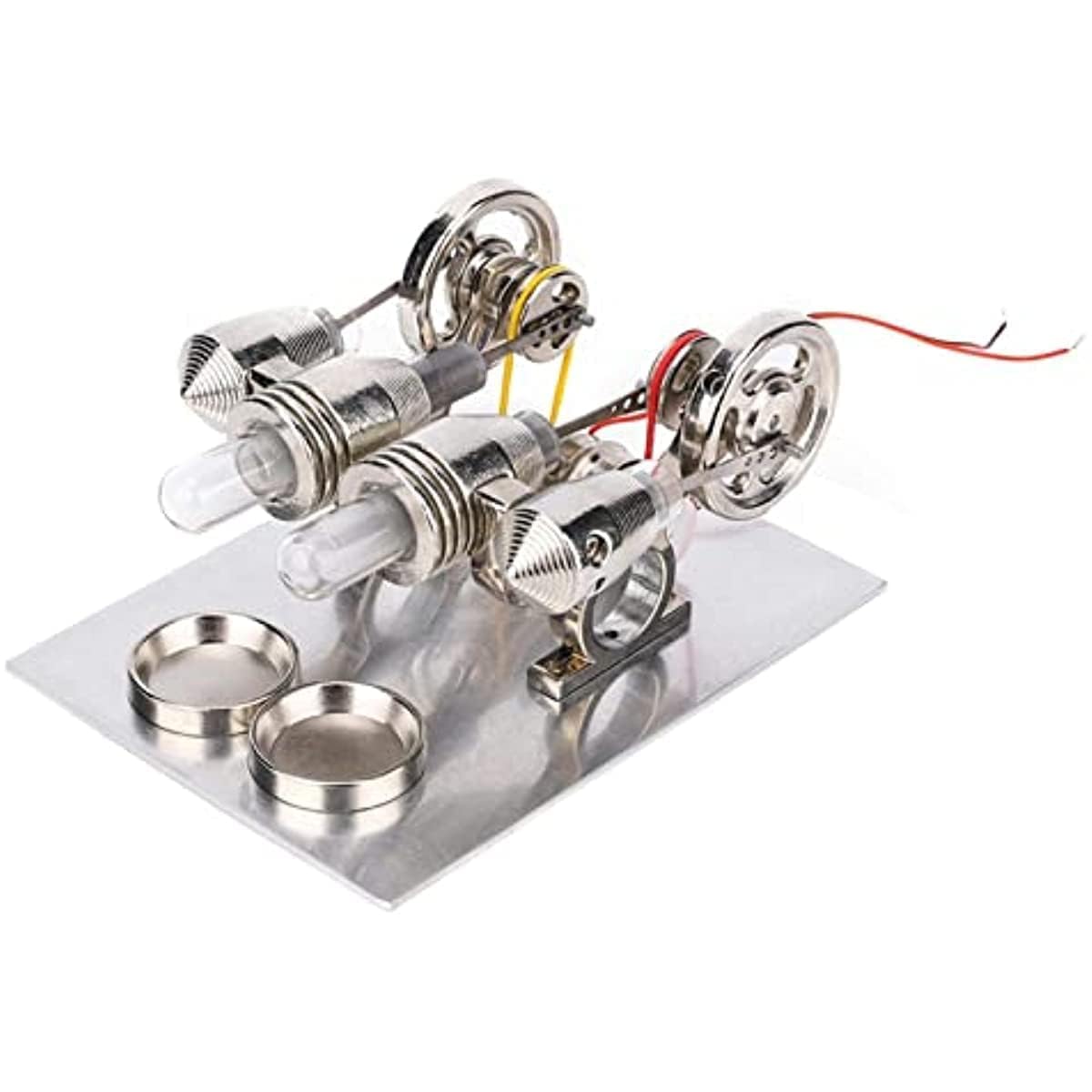 Pratico Motore Stirling 4 Cilindri per Bambini per l'Apprendimento Fisico/Meccanico per Insegnanti Props Dimostrazione