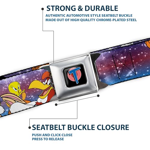 Cinturón Buckle-Down Space Jam para niños ajustable con estampado galaxia multicolor 6