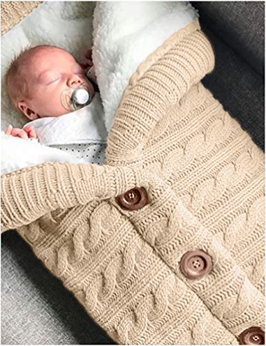 image for XMWEALTHY Unisex Infant Swaddle Blankets Soft Thick Fleece Knit Baby G
