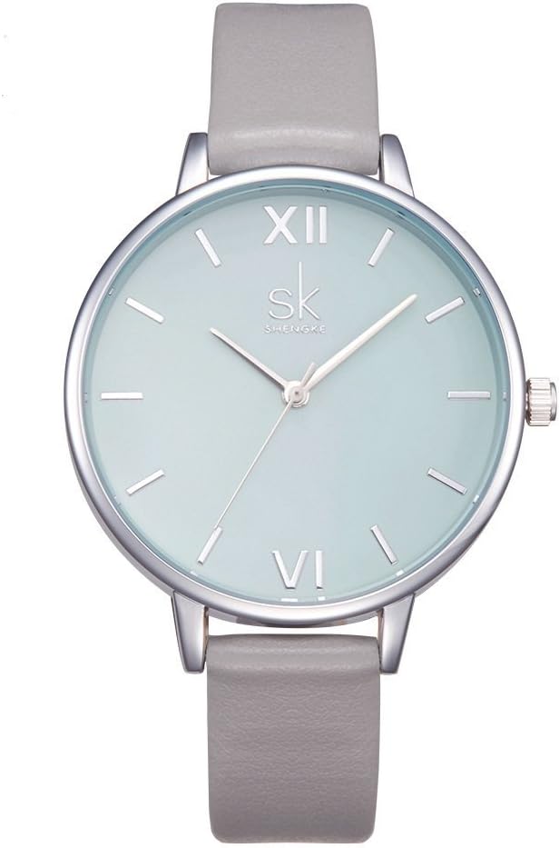 Creative Simplicity Women Watch Genuine Leather Elegant Women Watches Ladies Business Wristwatch(Black)