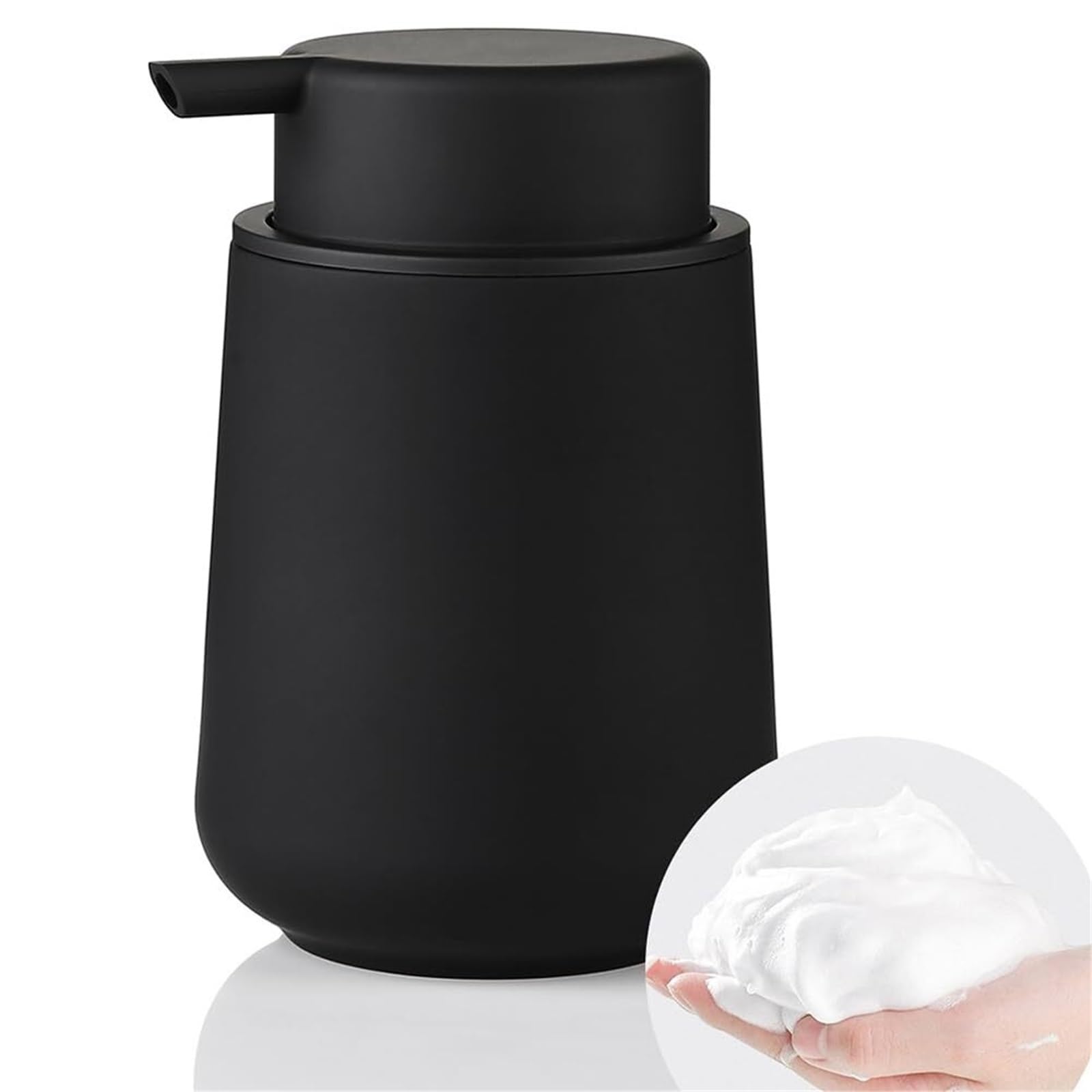 Empty Barthroom and Dish Foaming Hand Soap Dispenser Plastic Decor for Counter(Foam Black)