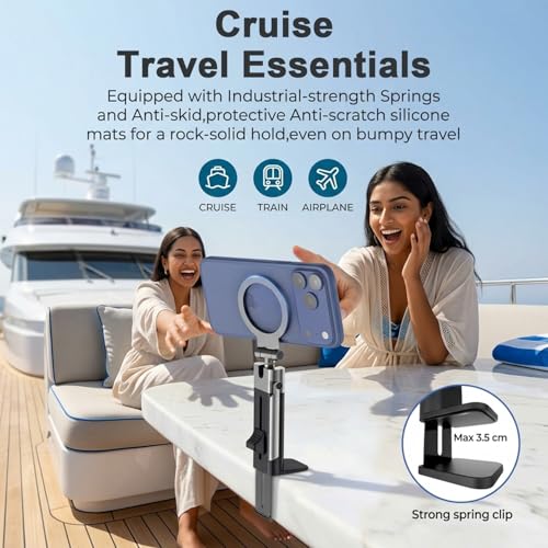 Image of ZORBES Airplane Phone Holder, Adjustable Foldable Stand, 360 Rotation