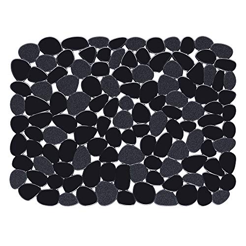 OTHWAY Sink Mat Adjustable Sink Saddle Eco-friendly PVC Modern Design Dish Drying Mat for Kitchen Accessory 12" x15.8"(B-Black)