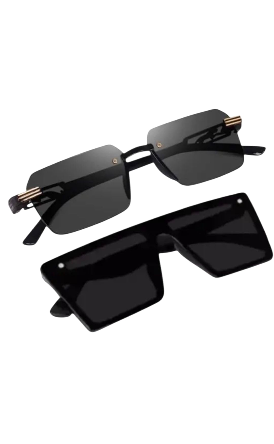 Pack Of 2 Psc Square Frame sunglasses For Men And Woman-image-17