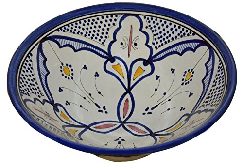 Ceramic Bowls Moroccan Handmade Serving Exquisite Piece With Vivid Colors 10 inches
