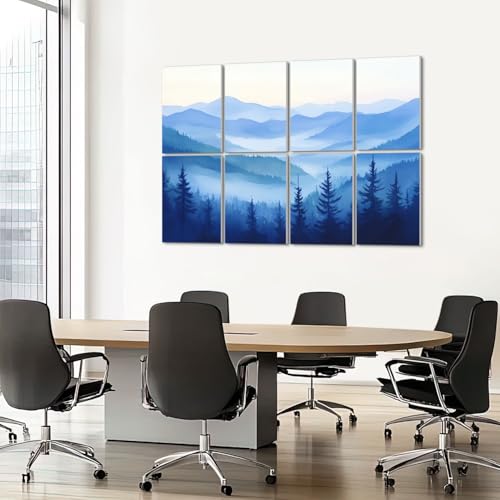 Paneles Acústicos Decorativos 8 Piezas VVLUXIDECO 48"x32" con Adhesivo, Absorbentes de Sonido Bosque Al Amanecer miniatura 7