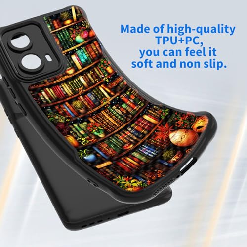 CICPLKSE Magnetic for Moto Edge 2024 Case,[Full Camera Protection] [Compatible with Magsafe] [Military Grade Protection] Bumper for Motorola Moto Edge 2024 6.6",Library Bookshelf - image 3