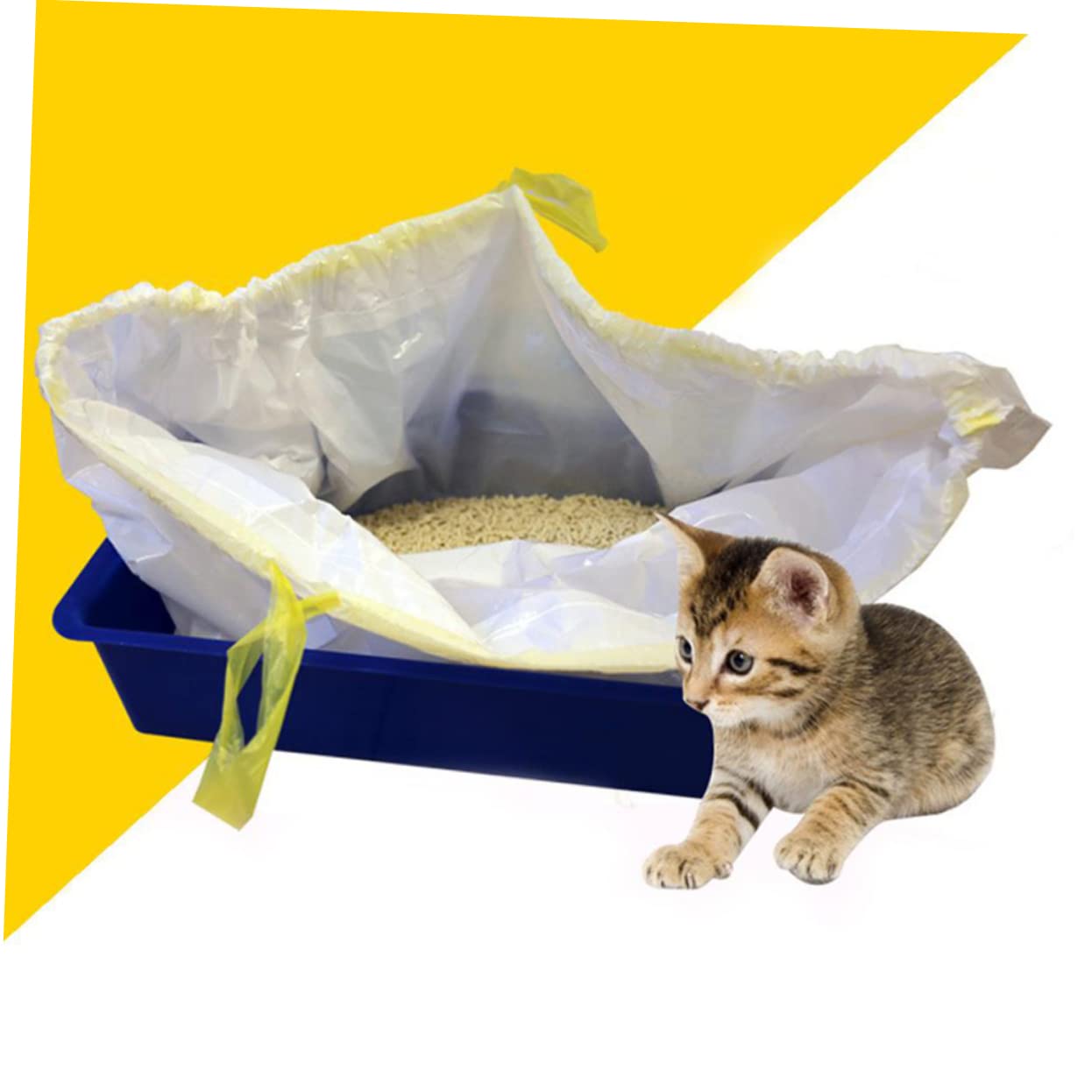 VANZACK 7pcs Box Pet Poop Bags Trash Liners Cat Sandbag Litter Disposable White Cat Litter Box Dedicated