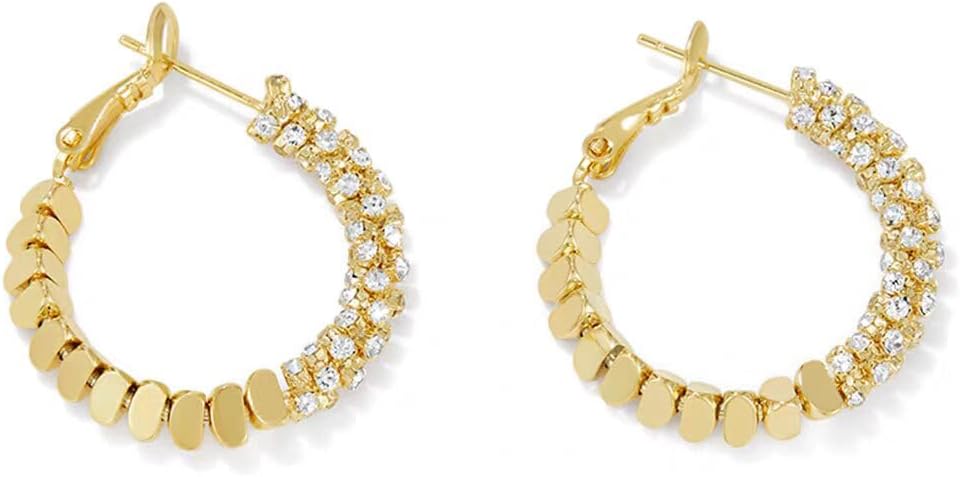 14K Gold Plated Hoops Earrings Lightwight for Women - Image 2