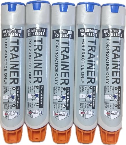 Ursus EpiPen Trainer 5 Pack Reusable Auto-Injector Training Device No Needle No Medication