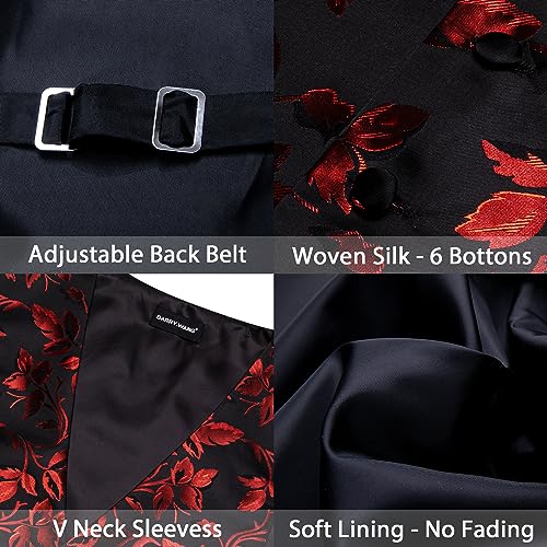 Image of Barry.Wang Formal Men Flower Vest Paisley Jacquard Silk Ties Suit Waistcoat Set Wedding 5PCS