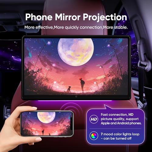 15.6 Inch 4K Android 11.0 Multifunction Car TV Back Seat, 5G WiFi Headrest Monitor Tablet Touch Screen 1080P Bluetooth/USB/SD/HDMI in+Out/FM/Mirror Link/Airplay Video Player (2Ram 32Rom(2Monitors)) - Image 6