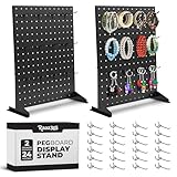 Raaz365 Soporte de exhibición para tablero perforado con 24 ganchos para almacenamiento