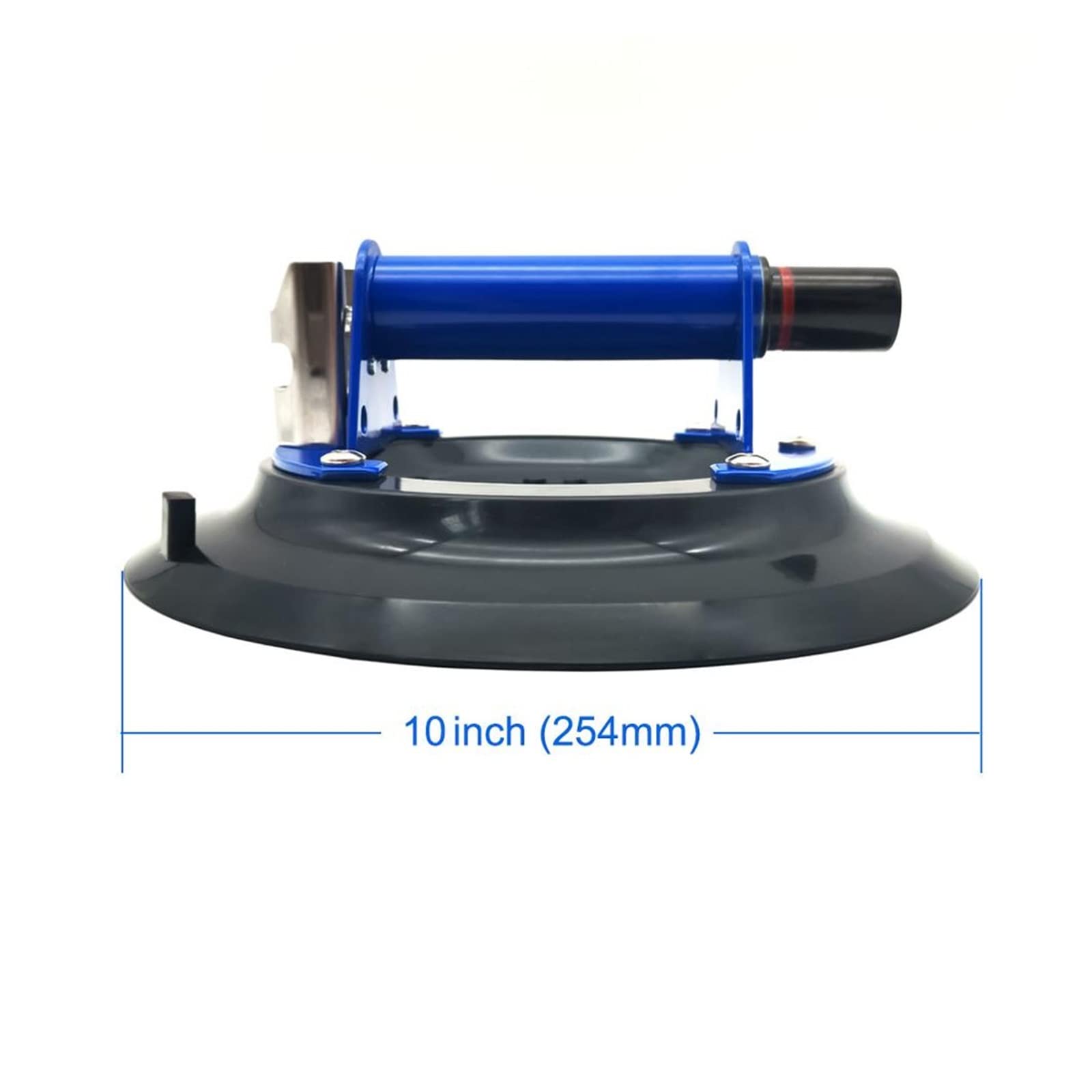 Seter bez szwu kamienia 10-calowa przyssawka próżniowa z trwałym metalowym uchwytem i pompą ABS do płytek szklanych Heavy Duty Lifter Carry Tool do granitu, kamienia, marmuru, płyty (Color : Black pl