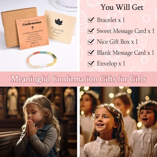 Image of Confirmation Gifts for Girls- Religious Cross Bracelet Christening Confirmation Decorations Jewelry Gifts for Kids Goddaughter Daughter Granddaughter