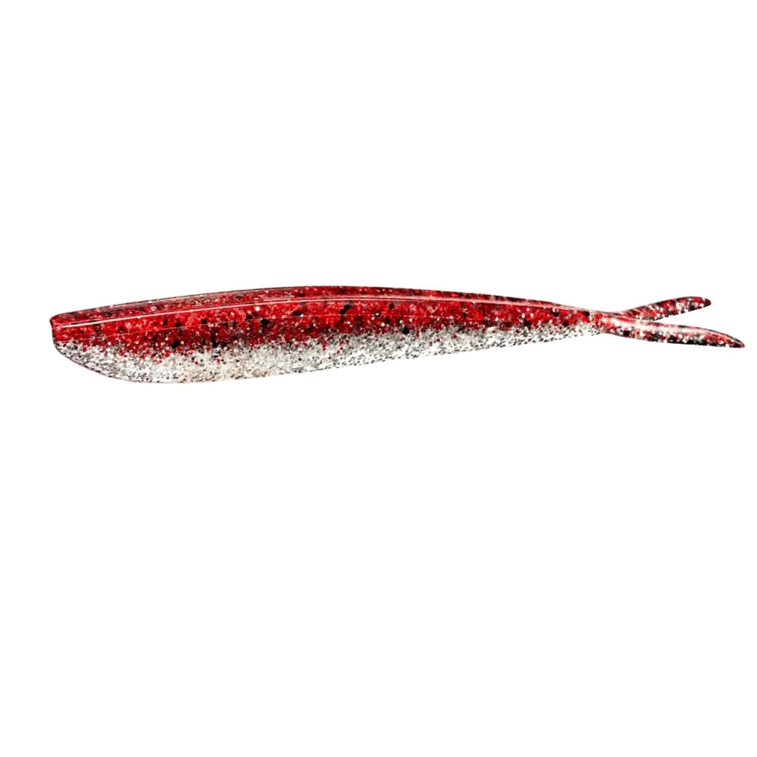 Lunker City Fishing 4" Fin-S Fish Fork Tail Minnow Original Soft Plastic Stick Bait Bass Lure, 10 Per Bag, Made in The USA - 31 Red Ice โ image 1